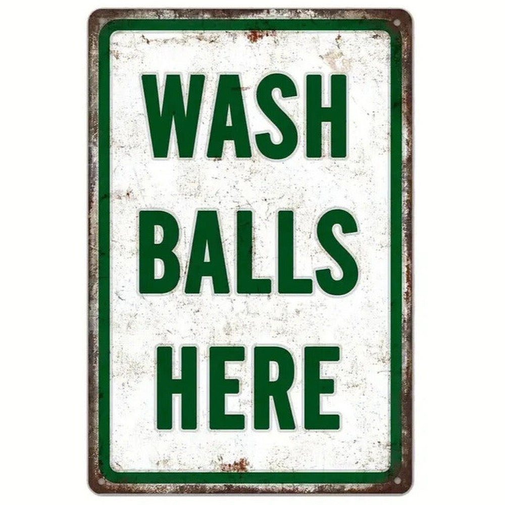 Golf "Wash Balls Here" Vintage Novelty Metal Sign 8" x 12" Wall Art Home & Garden:Home Décor:Plaques & Signs Style Your Walls